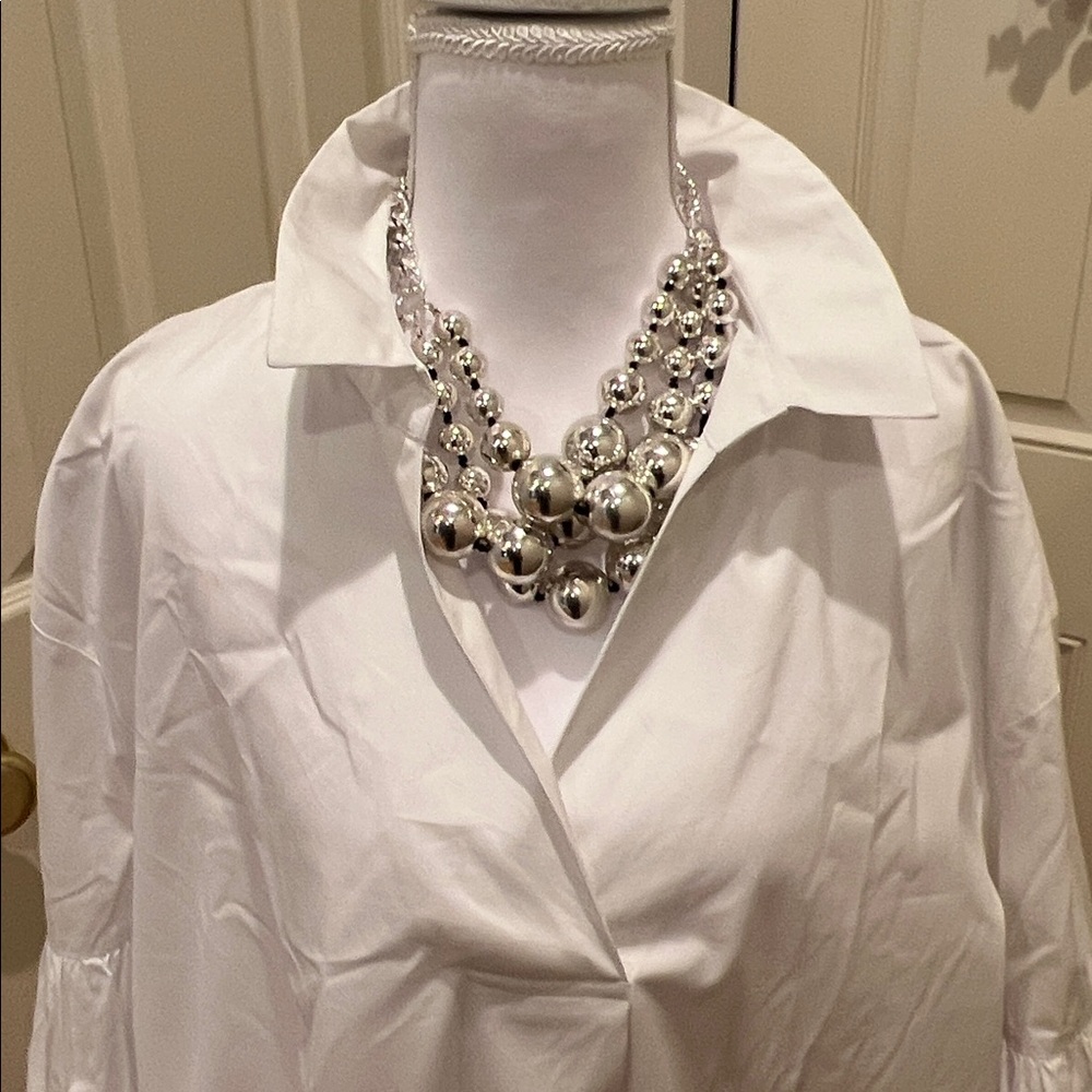 Nordstrom White cotton pull-over shirt dress. - Picture 8 of 8